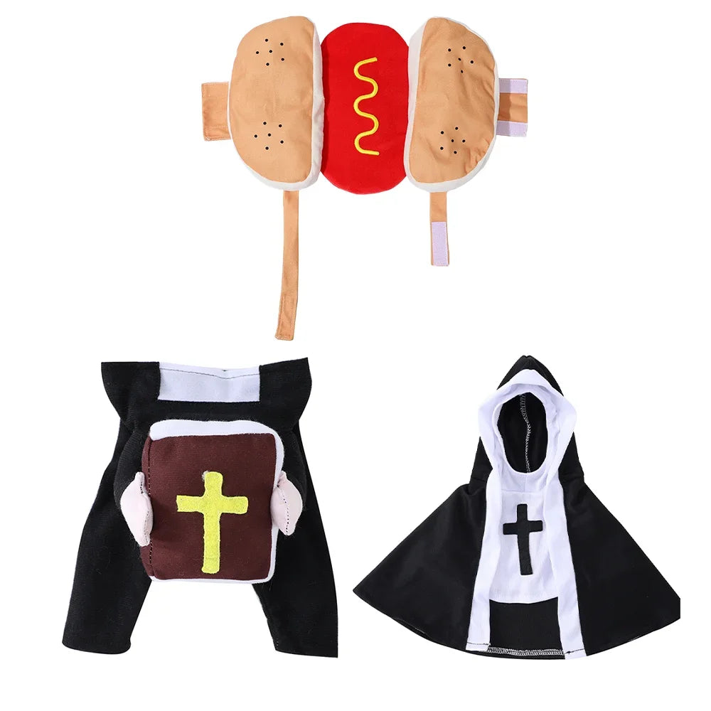 Funny Halloween Pet Costume - Nun Cosplay Dress-Up Outfit for Small and Medium Cats and Dogs
