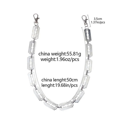 Punk Metal Blade Pant Chain – Unisex Street Style Waist Chain for Men & Women