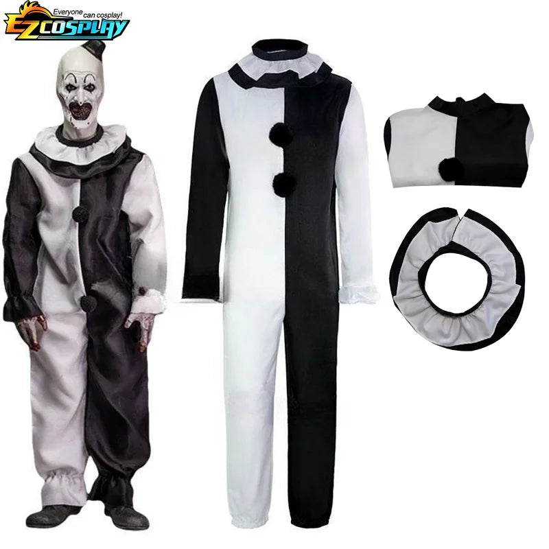 Art the Clown Terrifier 2 Cosplay Costume – Jumpsuit & Mask Set for Halloween