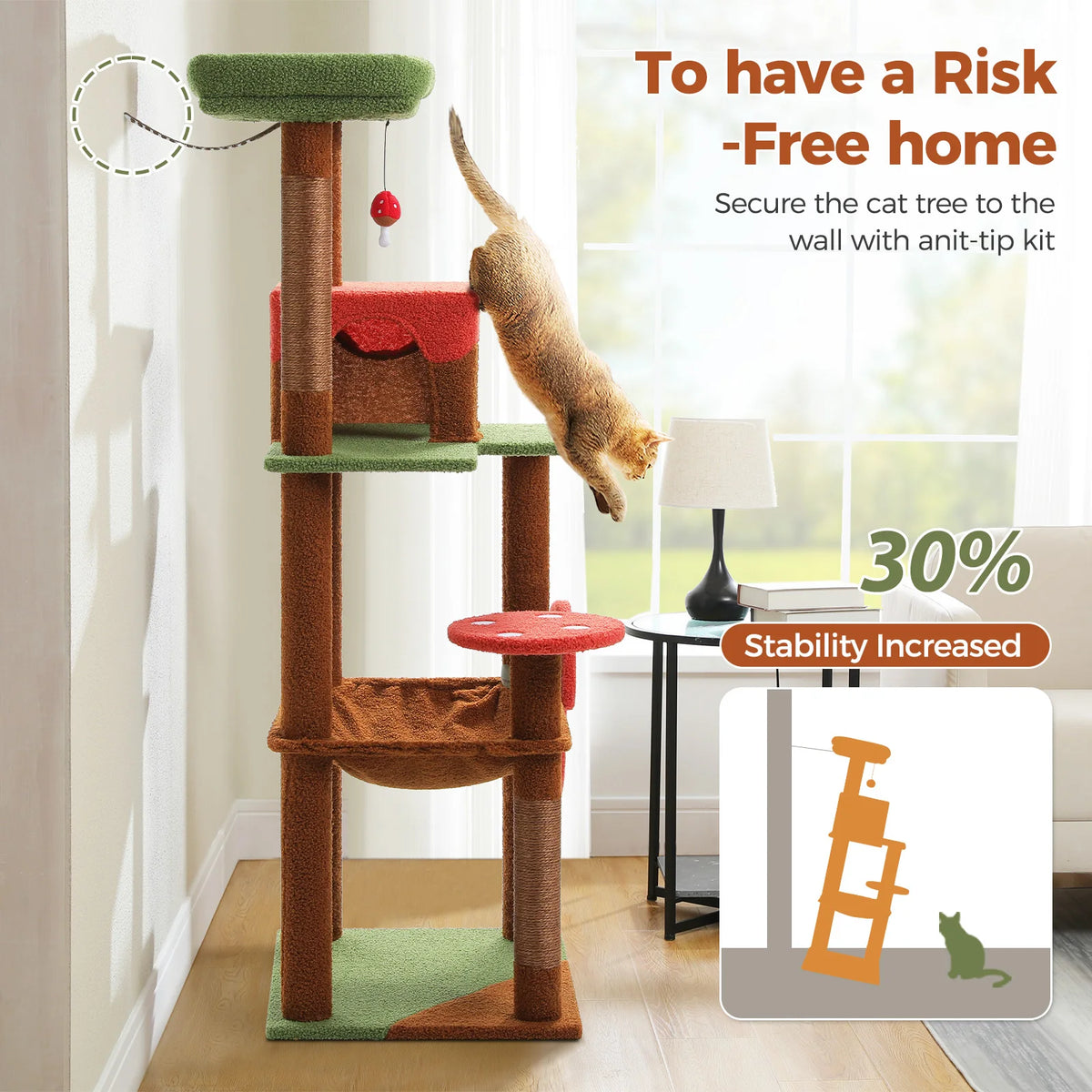 Multi-Level Cat Tree with Scratching Posts - Cat Tower Condo for Indoor Cats