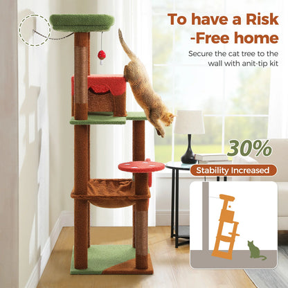 Multi-Level Cat Tree with Scratching Posts - Cat Tower Condo for Indoor Cats