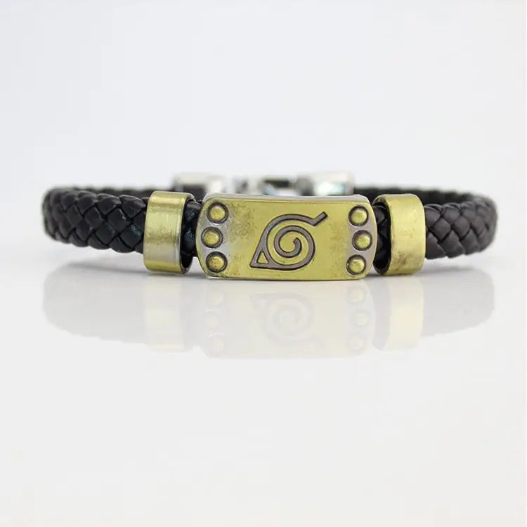 One Piece Luffy Straw Hat Skull Bracelet - Woven Leather Cord Anime Wristband for Fans