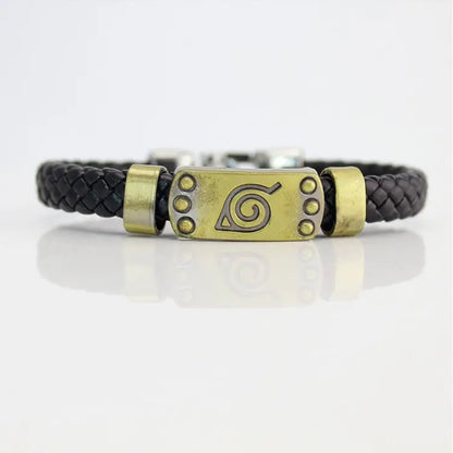 One Piece Luffy Straw Hat Skull Bracelet - Woven Leather Cord Anime Wristband for Fans