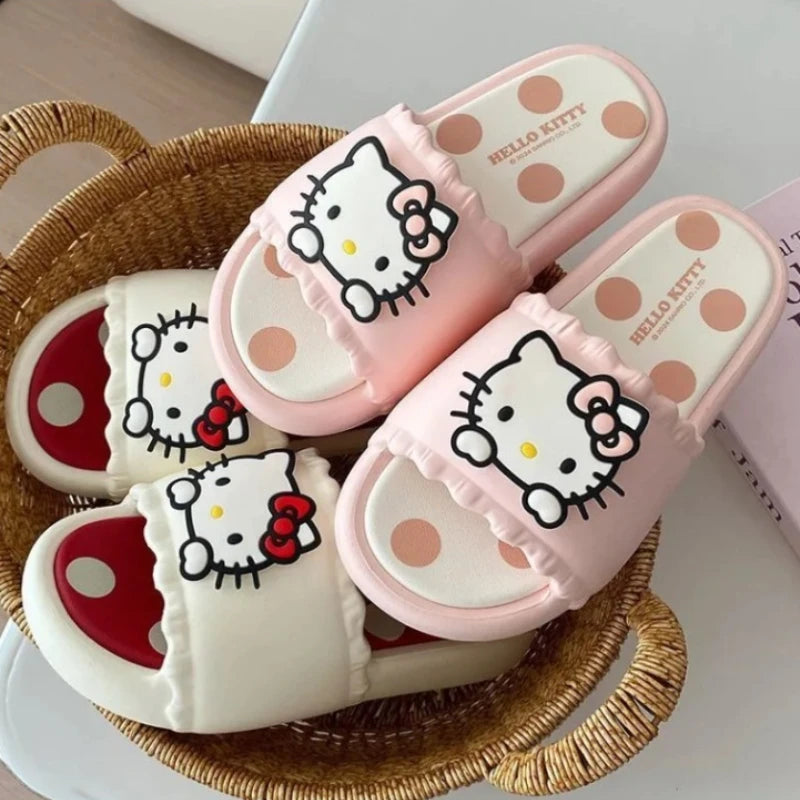 Hello Kitty Slippers - Cute Thick Sole Non-Slip Sanrio House Slippers