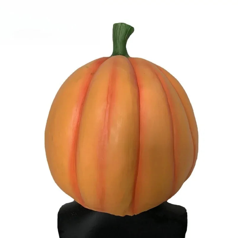 Halloween Devil Pumpkin Mask – Full Face Latex Costume Headwear