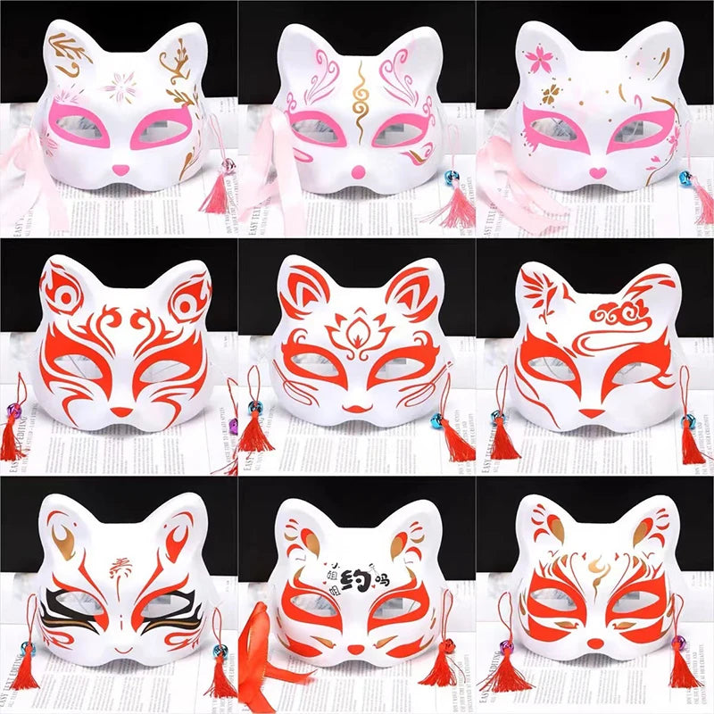 Anime Fox Half Face Cosplay Mask Demon Slayer Party Props