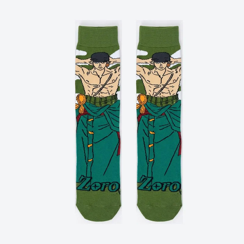 One Piece Luffy & Zoro Gear 5 Cotton Crew Socks – Unisex Anime Streetwear