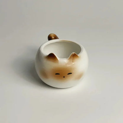 Ceramic Siamese Cat Coffee Mug – Cute Kitten Underglaze Cup for Coffee, Milk & Tea, Gift for Cat Lovers