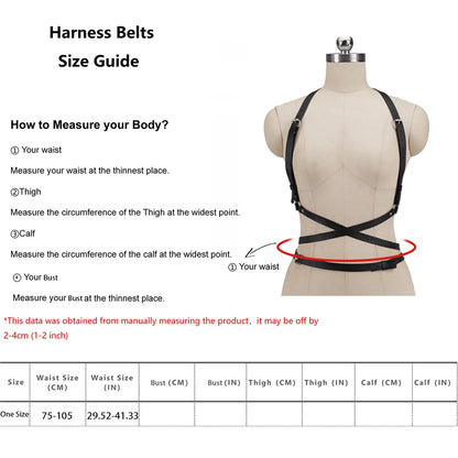 Women's Harness Style Corset Belt - Goth Punk Suspender Waist Belt Accessory