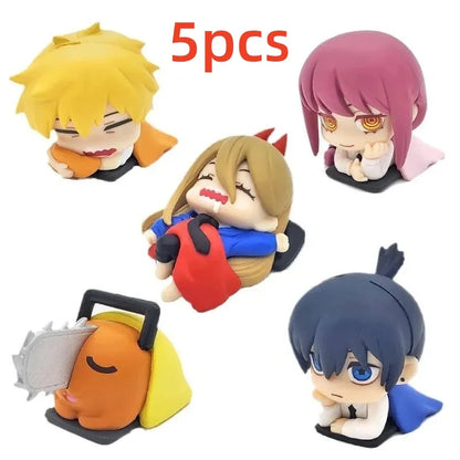 Chainsaw Man Power Figure Set, Cute Anime Figurines with Aki, Denji and Makima