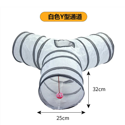 Foldable Cat Tunnel Tube – Interactive Play Tunnel Toy for Kittens, Puppies & Rabbits