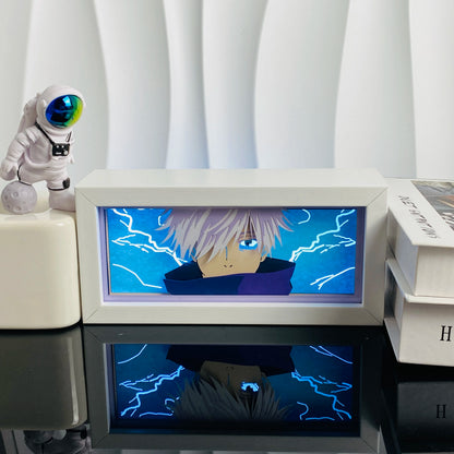 Anime Character 3D Paper Carved Light Box Lamp - LED Night Light Desk Decor