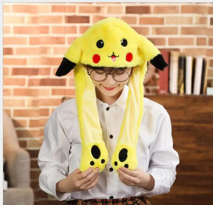 Gengar Plush Hat with Moving Ears – Cozy Pokémon Winter Cosplay Cap