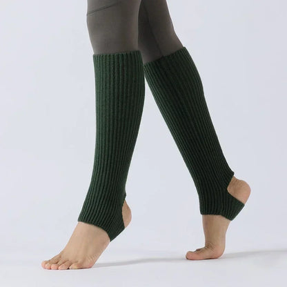 Y2K Knitted Wool Leg Warmers – Slouchy Winter Boot Socks for Women