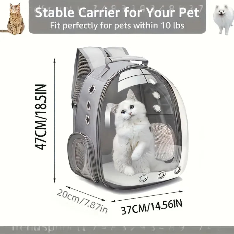 Pet Cat Carrier Backpack Double Shoulder Space Capsule Portable Travel Bag for Small Cats Dogs Breathable Outdoor Pet Carrier