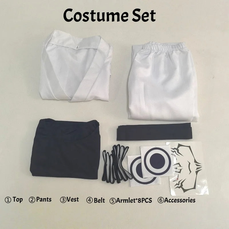Jujutsu Kaisen Sukuna Cosplay Costume Set – Anime Kimono Outfit with Tattoo Stickers