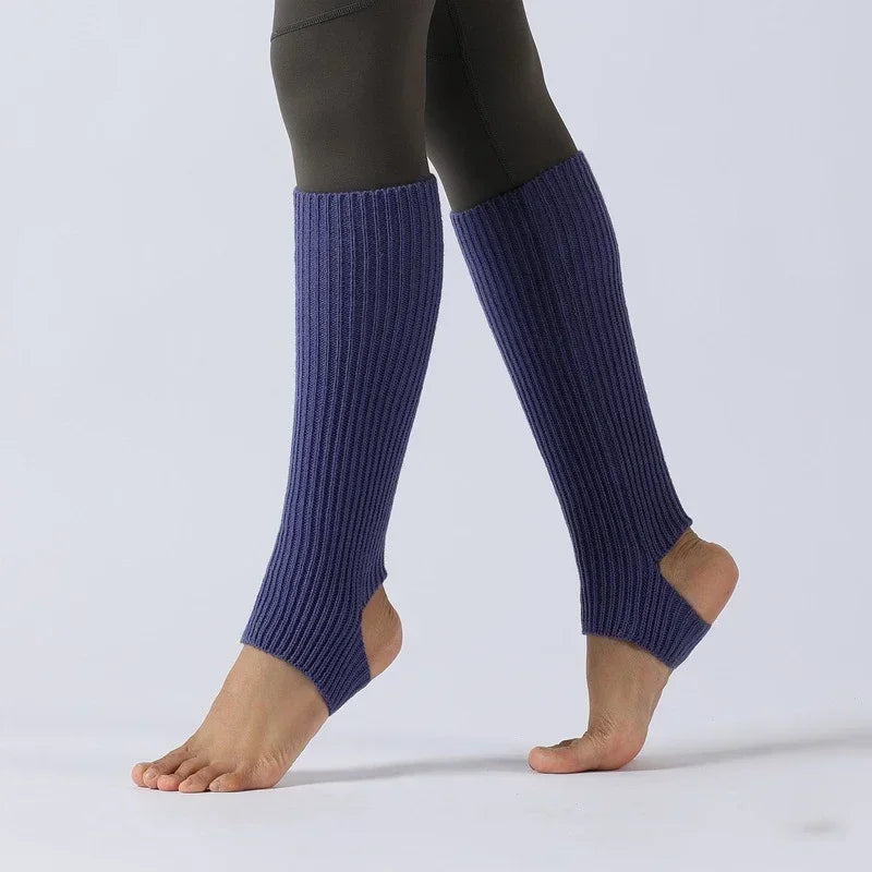Y2K Knitted Wool Leg Warmers – Slouchy Winter Boot Socks for Women