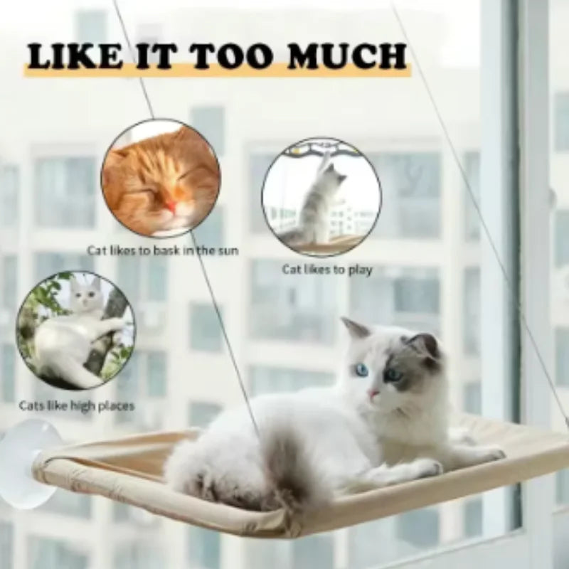 Cat Window Hammock – Sunny Window Perch Pet Bed, 20kg Capacity