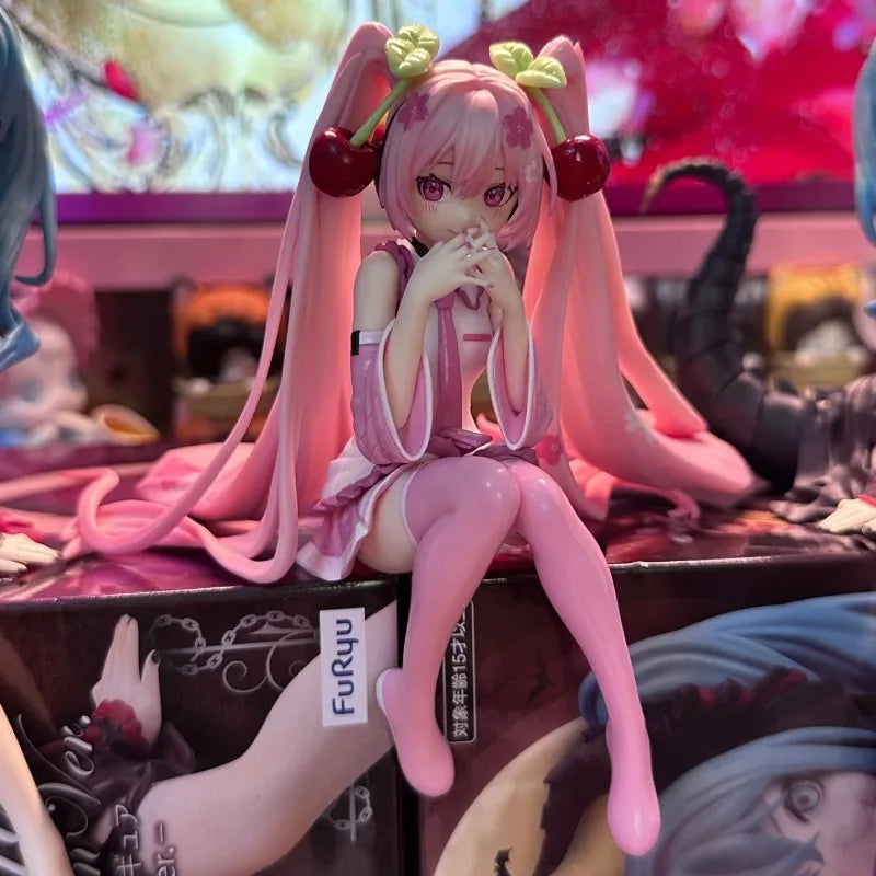 Hatsune Miku Anime Figure Pink Dress Cherry Blossom Model Collectible Gift