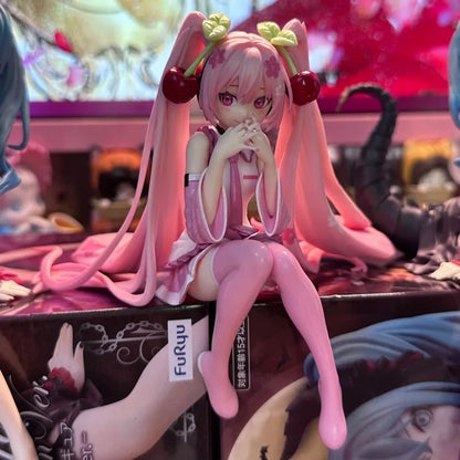 Hatsune Miku Anime Figure Pink Dress Cherry Blossom Model Collectible Gift