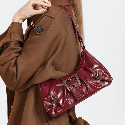 Y2K Retro Pleated Hobo Shoulder Bag for Women – Underarm Clutch Handbag