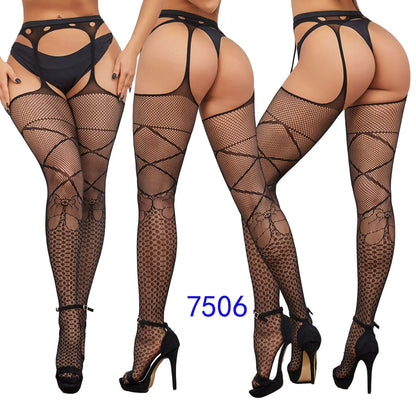 Gothic Sexy Fishnet Stockings Women Harajuku Emo Mesh Thigh High Garter Tights