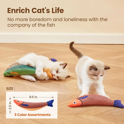 Fish Shape Catnip Cat Toy Plush Teeth Grinding Interactive Kitten Chew Toy