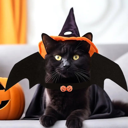 Halloween Pet Bat Wings Costume - Cat Dog Outfit with Pumpkin Bells