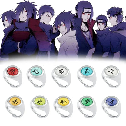 Anime Cosplay Hokage Rings Set Akatsuki Itachi Ring For Women Men Metal Finger Jewelry Accessories Cool Best Friend Gift