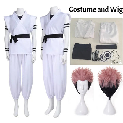 Jujutsu Kaisen Sukuna Cosplay Costume Set – Anime Kimono Outfit with Tattoo Stickers