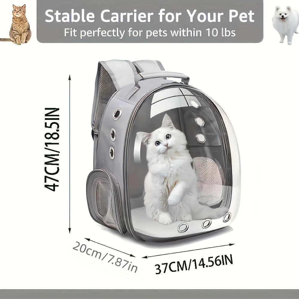 Pet Cat Carrier Backpack Double Shoulder Space Capsule Portable Travel Bag for Small Cats Dogs Breathable Outdoor Pet Carrier