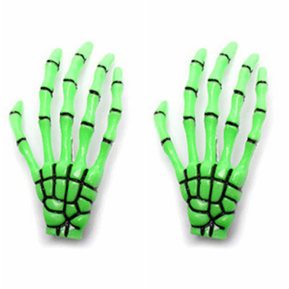 Skull Hand Bone Hair Clips Gothic Ghost Skeleton Claw Hairpin Halloween Accessory