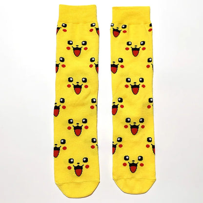 Pokémon Long Crew Socks – Pikachu, Eevee & Gengar Anime Cartoon Harajuku Athletic Socks