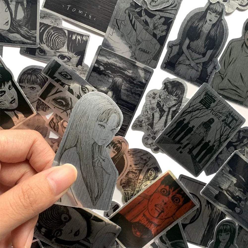 Junji Ito Tomie Horror Anime Stickers, Holographic Waterproof Laptop Decals