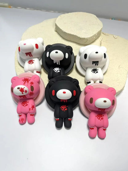 Gothic Bloody Bear Phone Grip and Stand, 360° Rotating Horror Design