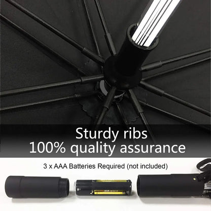 Lightsaber Umbrella LED Light up Rain ProofGolf Umbrellas for Rain Sun, Creative Glowing Umbrella Gifts for Men/Women/Kids