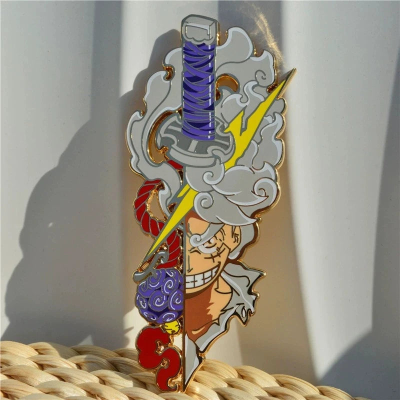 One Piece Gear 5 Luffy Enamel Pin - Anime Lapel Badge Brooch