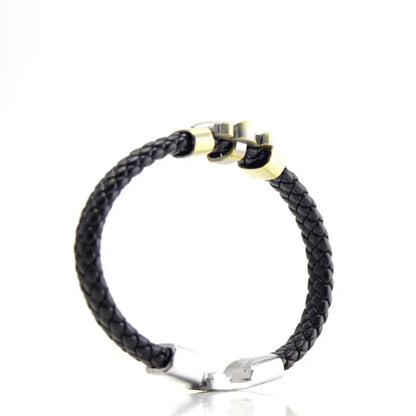 One Piece Luffy Straw Hat Skull Bracelet - Woven Leather Cord Anime Wristband for Fans