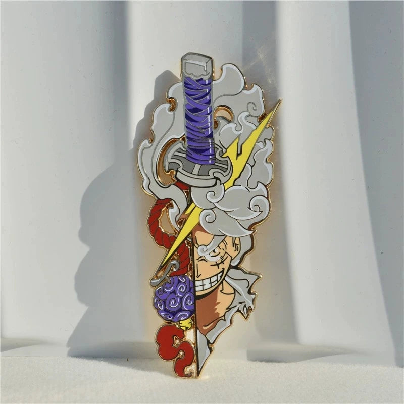 One Piece Gear 5 Luffy Enamel Pin - Anime Lapel Badge Brooch