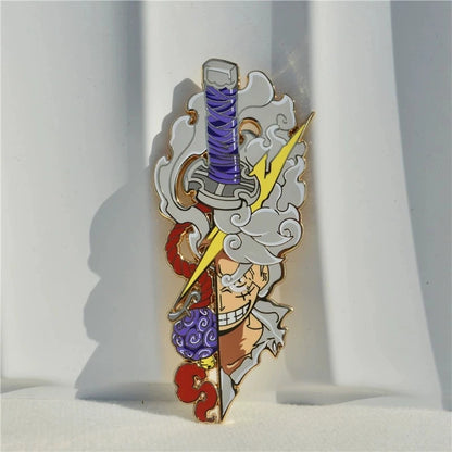 One Piece Gear 5 Luffy Enamel Pin - Anime Lapel Badge Brooch