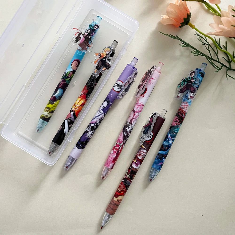 Demon Slayer Anime Gel Pen Set – 6-Piece Character Pens