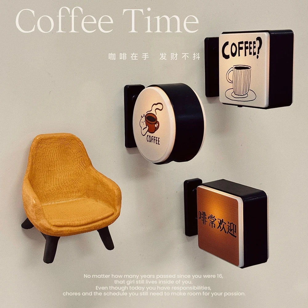 Mini Glowing Lightbox Fridge Magnet - Japanese Coffee Cup Souvenir