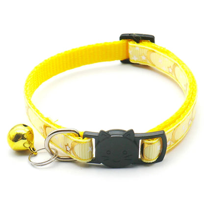 Stars and Moon Cat Collar Reflective Safety Buckle with Bell