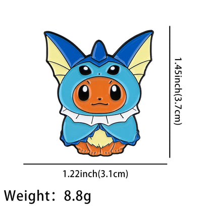Cute Eevee Evolution Enamel Pins – Kawaii Cartoon Character Brooch Set for Backpacks, Jackets & Lapels