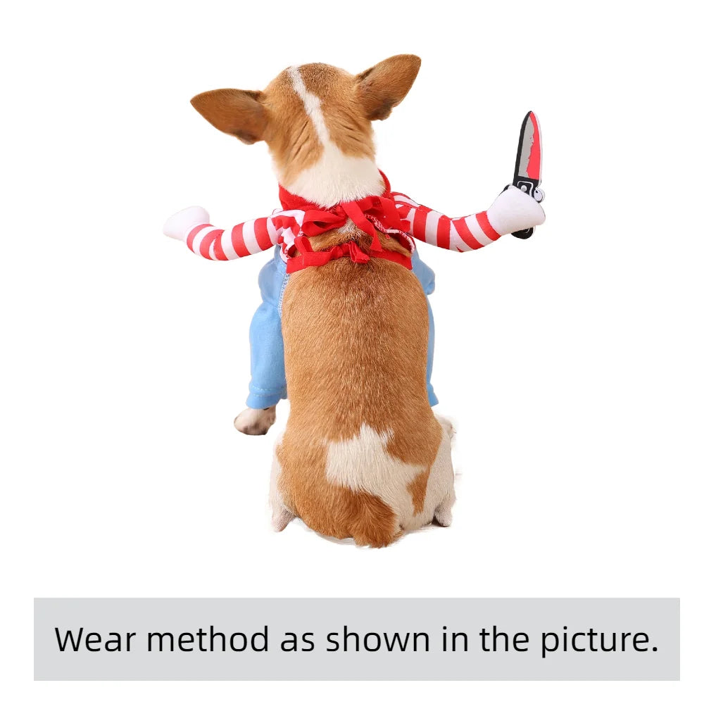 Halloween Pet Costume for Dogs and Cats, Funny Cosplay Pullover Outfit