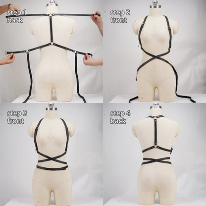 Women's Harness Style Corset Belt - Goth Punk Suspender Waist Belt Accessory