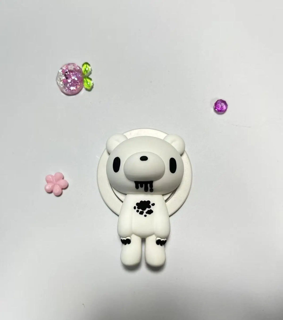 Gothic Bloody Bear Phone Grip and Stand, 360° Rotating Horror Design