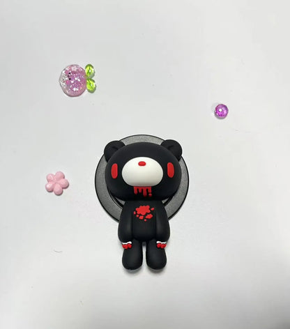Gothic Bloody Bear Phone Grip and Stand, 360° Rotating Horror Design