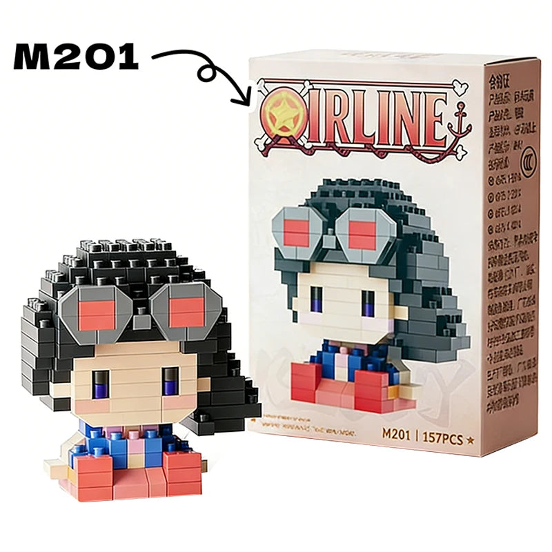 One Piece Sun God Nika Luffy Micro Building Block Figure – Mini Brick Anime Model Kit