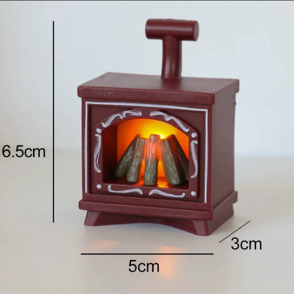 Mini Cat Fireplace LED Night Light Fridge Magnet – Cozy Kitchen & Bedroom Decor